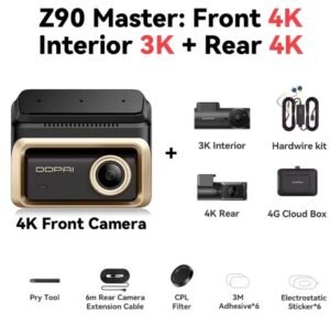 DDPAI 4K+4K New Z90 Master Dual 4K Front Rear Dual HDR for Sony Car Dash Cam ADAS Parking 5GHz WiFi Camera DVR Video Recorder