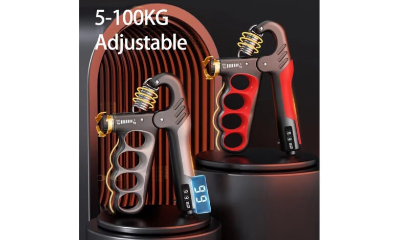 Adjustable spring-loaded hand grip strengthener for hand and forearm exercises