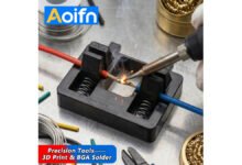 Adjustable suction-bracket soldering wire holder fixture for electronics workstation