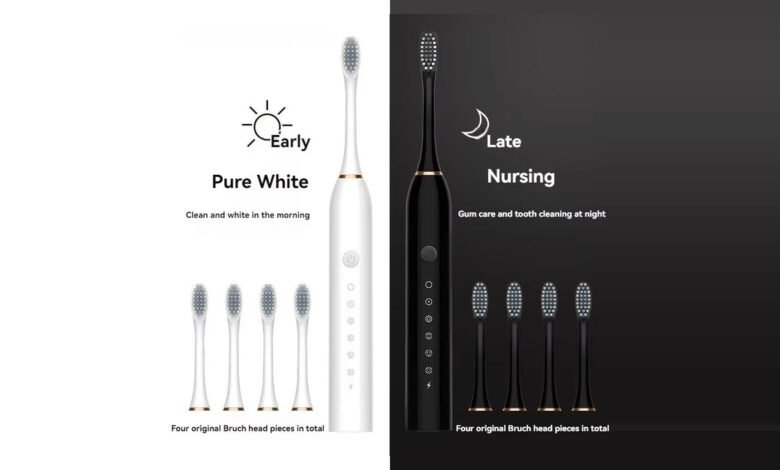 6-Speed USB Rechargeable Ultrasonic Electric Toothbrush