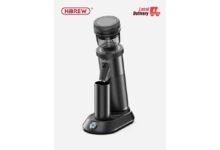 HiBREW G5 compact electric coffee grinder with advertised 48mm conical burr