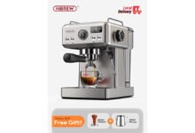 HiBREW H10A semi-automatic espresso coffee machine with 58mm portafilter