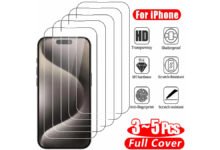 Tempered glass protective screen film for compatible iPhone models