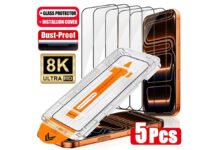 Easy-install tempered glass screen protector for compatible iPhone models